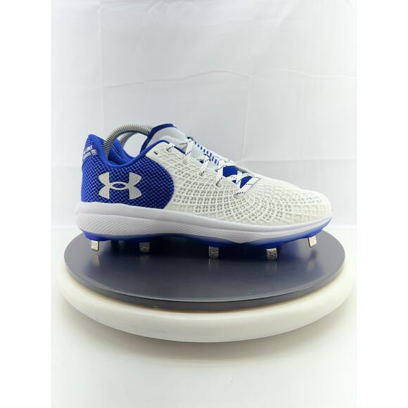 Under Armour Glyde 2 MT Womens 10 Metal Softball Cleats White Blue 3026601-101 - Picture 5 of 10